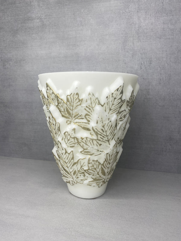 Porte-Bougie Feuilles Dorées