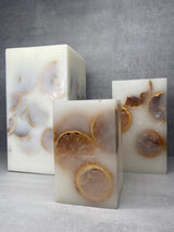 Porte Bougies Orange (Set de 3)