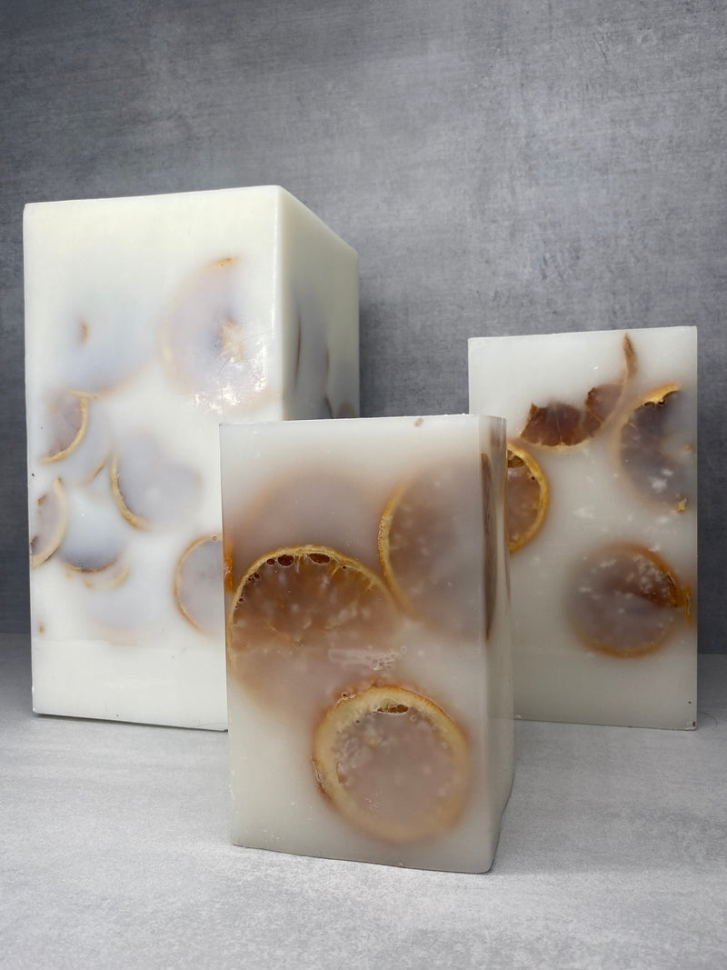 Porte Bougies Orange (Set de 3)