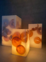 Porte Bougies Orange (Set de 3)