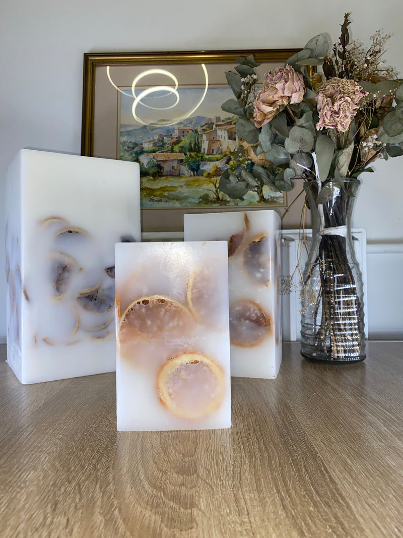 Porte Bougies Orange (Set de 3)